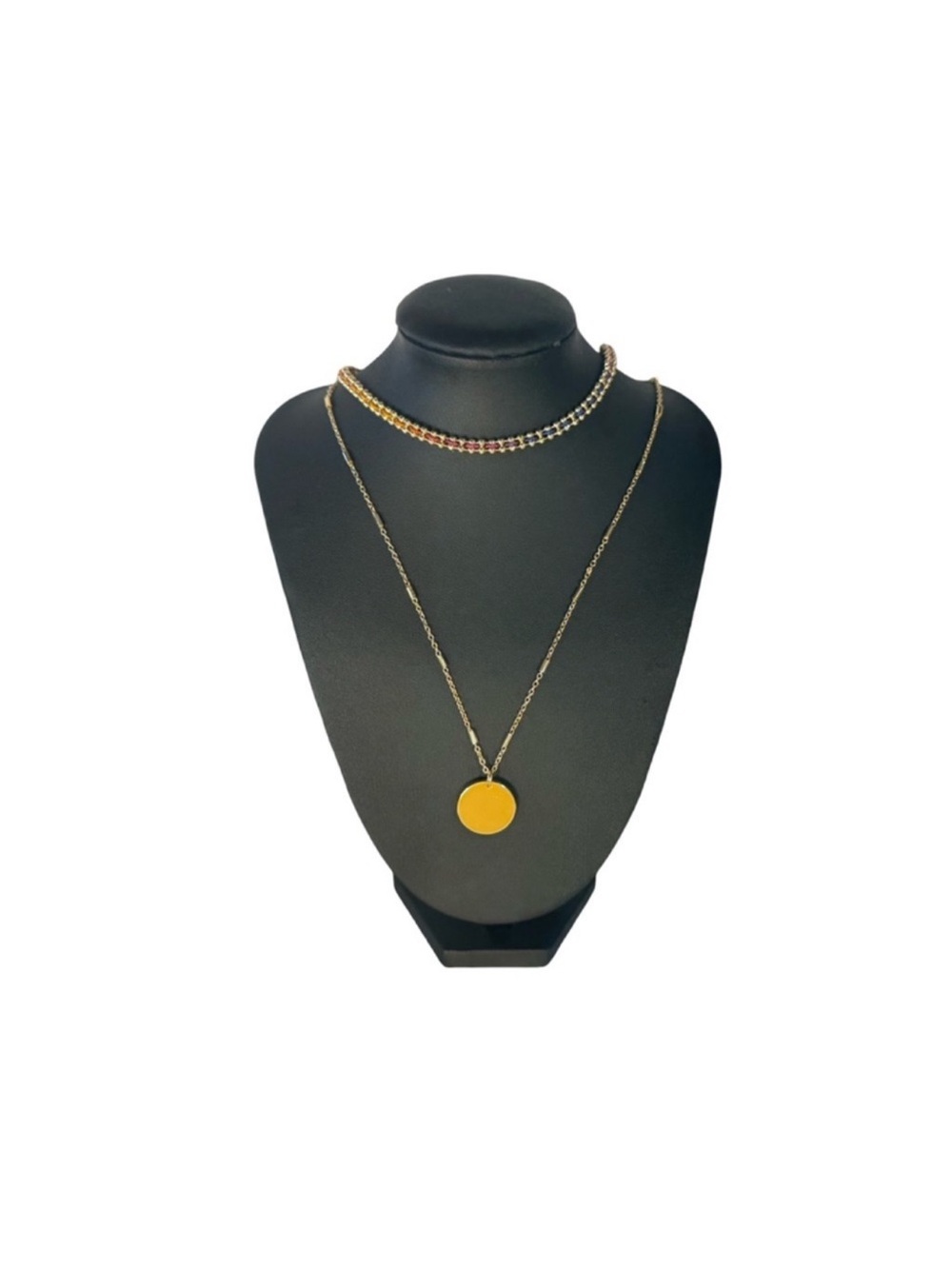 Rainbow Layered Coin Necklace